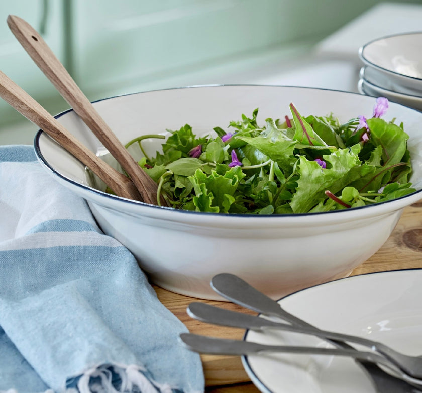 Costa Nova Beja Serving Bowl - White/Blue