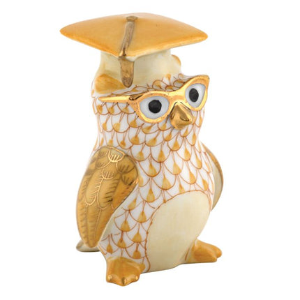 Herend Decorative Graduation Owl - Butterscotch