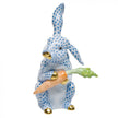 Herend Large Bunny with Carrot - Blue