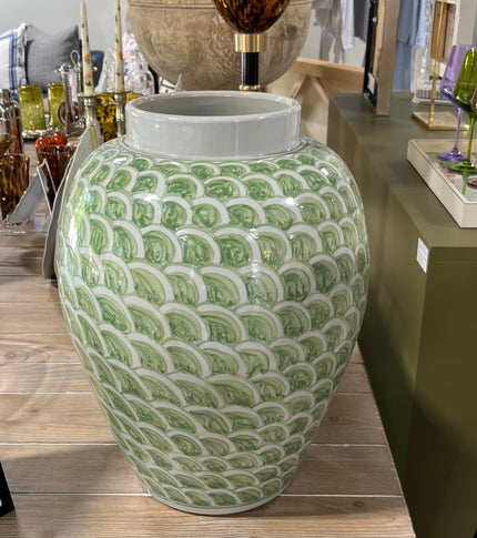 Legends of Asia Mint Green Fishscale Urn