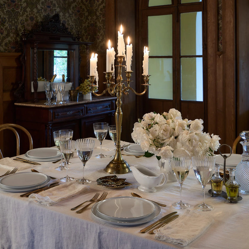 Costa Nova Resonance Dinner Plate - White/Gold