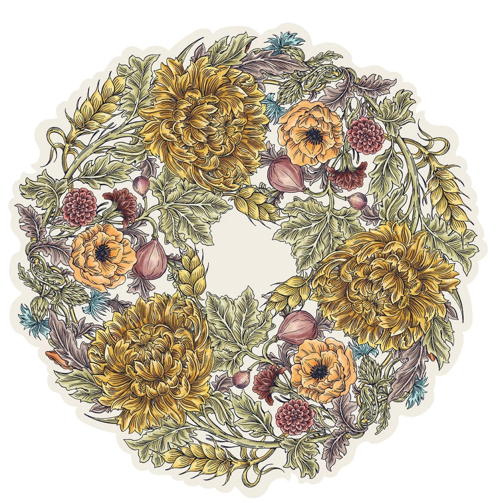 Hester & Cook Die-Cut Autumn Acanthus Placemat