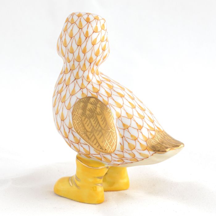 Herend Decorative Duckling in Boots - Butterscotch