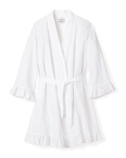 Petite Plume Women's Swiss Dots Robe in White