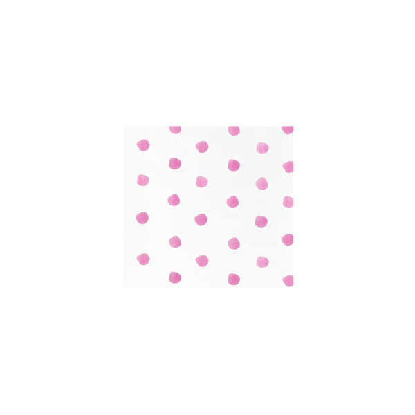 Vietri Pink Dot Paper Cocktail Napkins