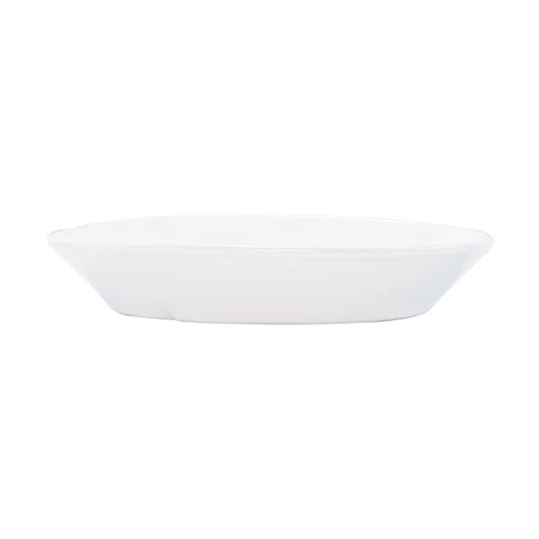 Vietri Lastra Small Oval Baker - White