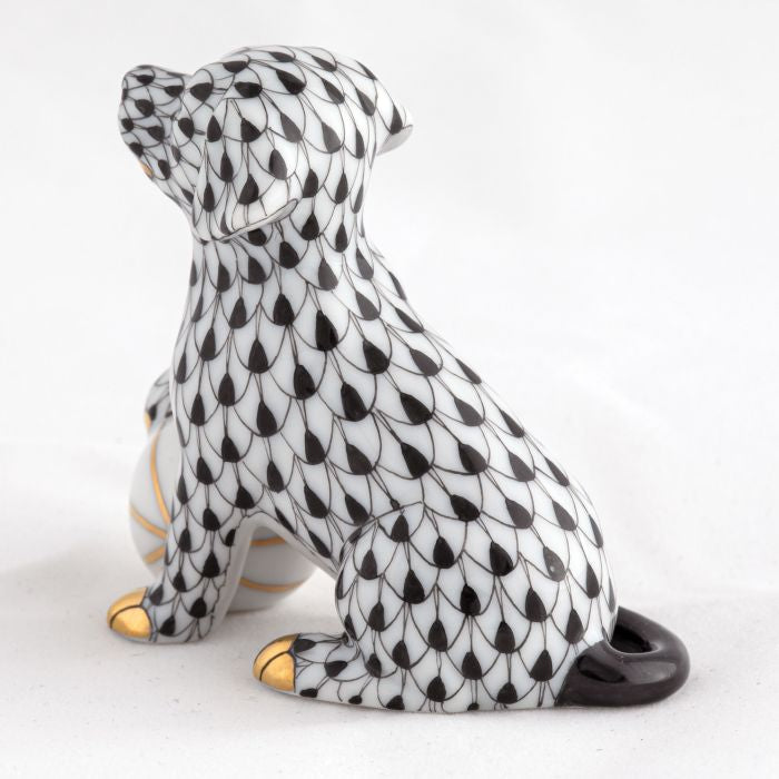 Herend Decorative Dog with Ball - Black
