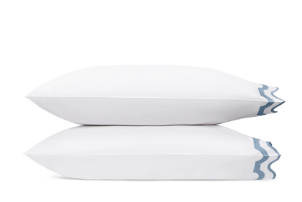 Matouk Mirasol Pillow Case Pair - Hazy Blue