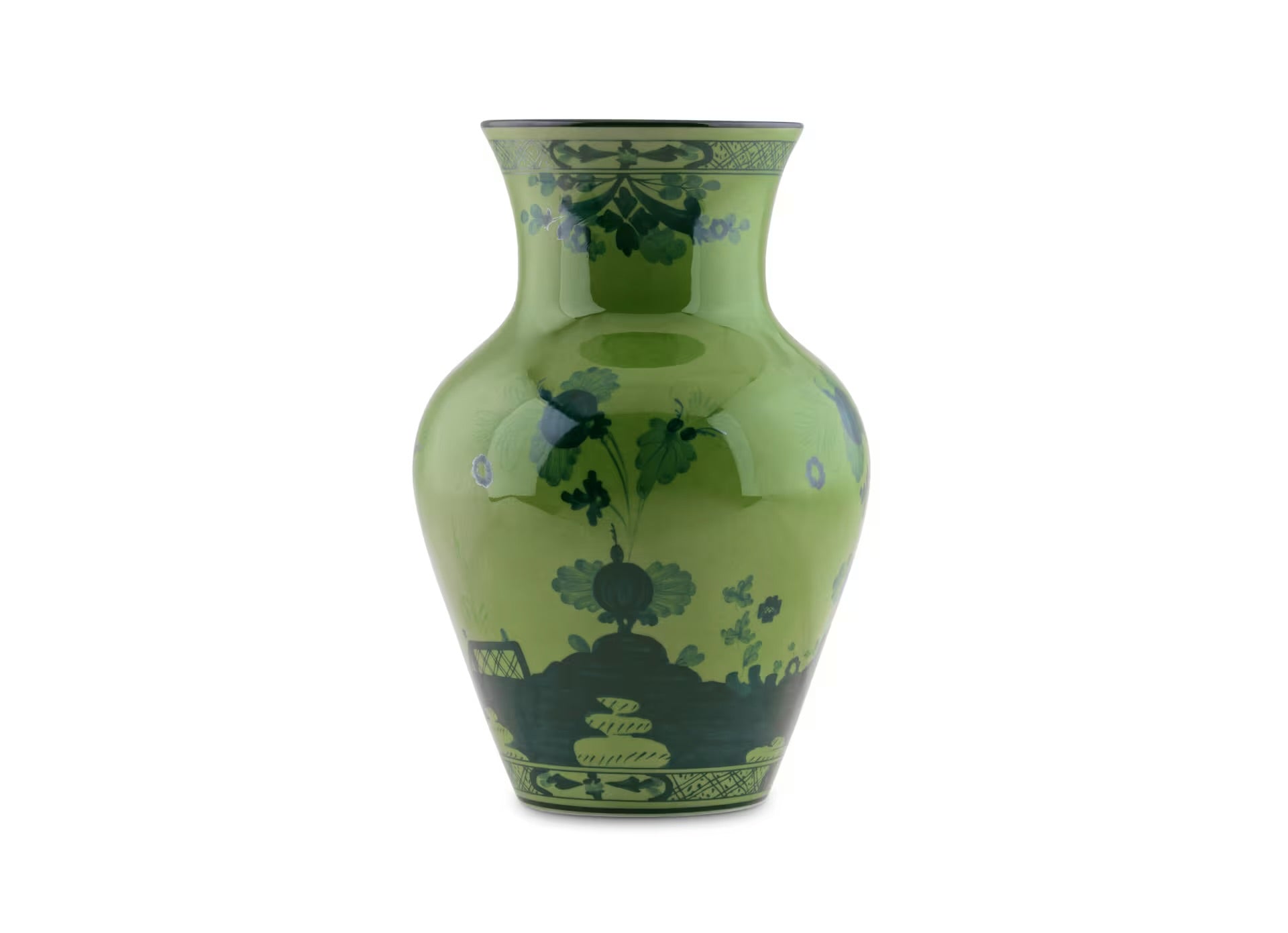 Ginori Oriente Italiano Ming Vase - Malachite