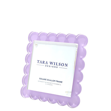 Tara Wilson Designs Acrylic Beveled Square Scallop Frame - Lavender