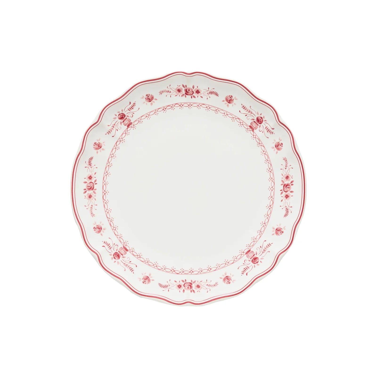 Costa Nova Vila Dinner Plate - White/Red
