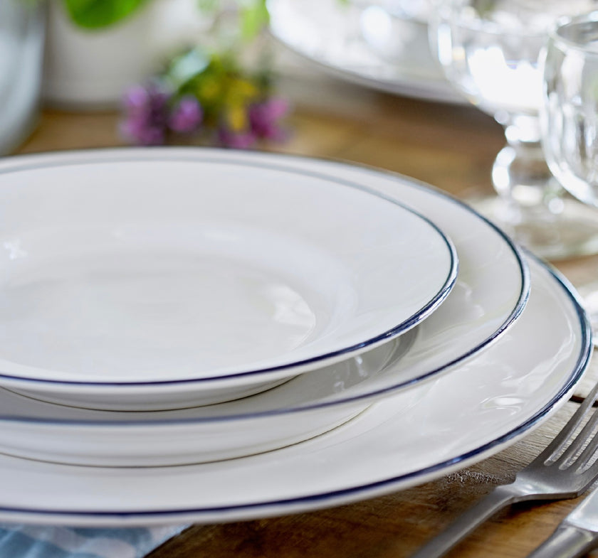 Costa Nova Beja Dinner Plate - White/Blue