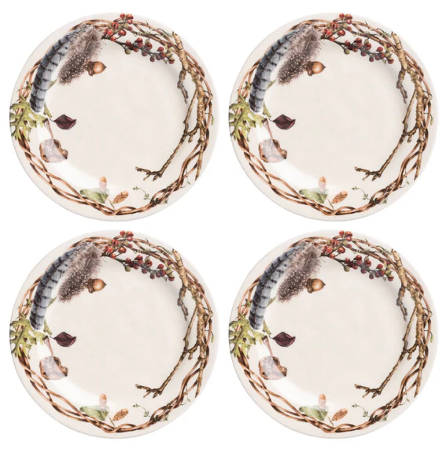 Juliska Forest Walk Party Plate Assorted Set/4