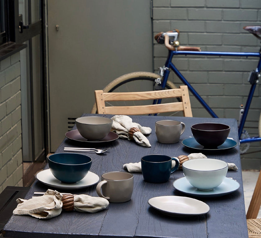 Costa Nova Stacked Organic Salad Plate - Sky