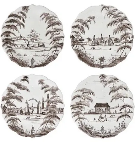 Juliska Country Estate Party Plate Assorted Set/4 - Flint