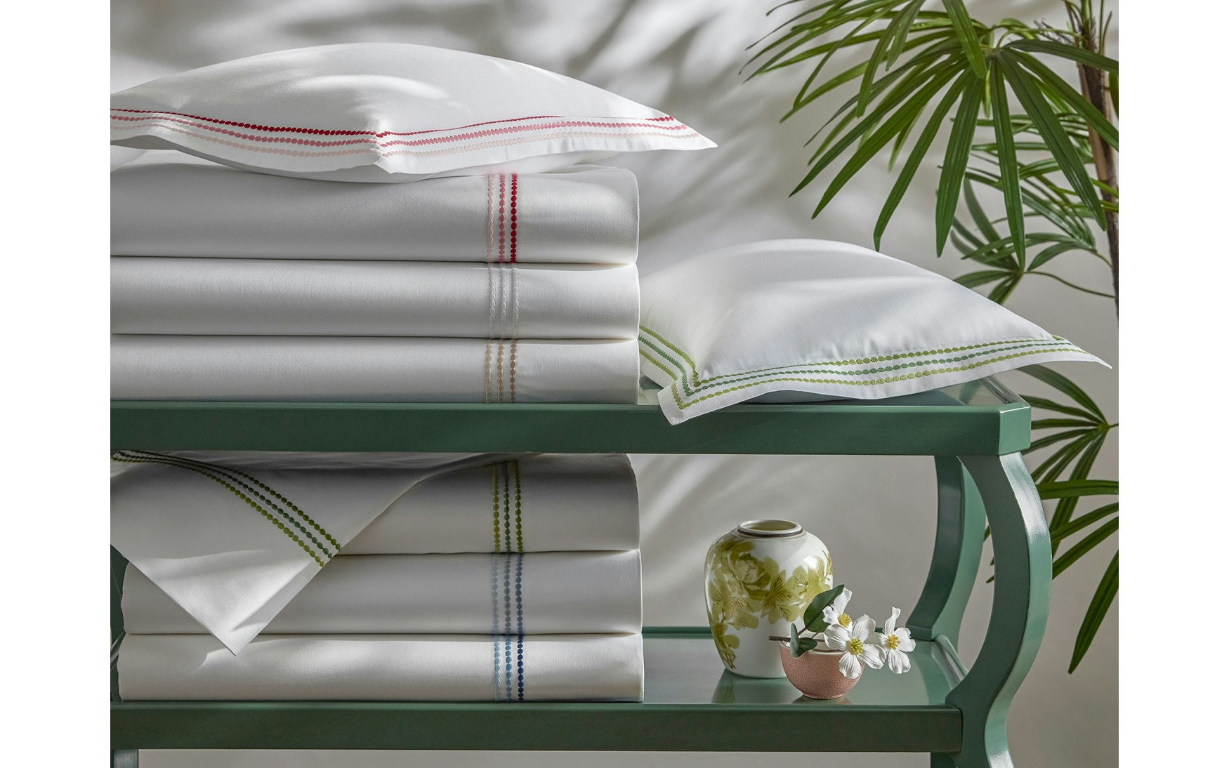 Matouk Amara Triple Pearl Pillow Case Pair - White