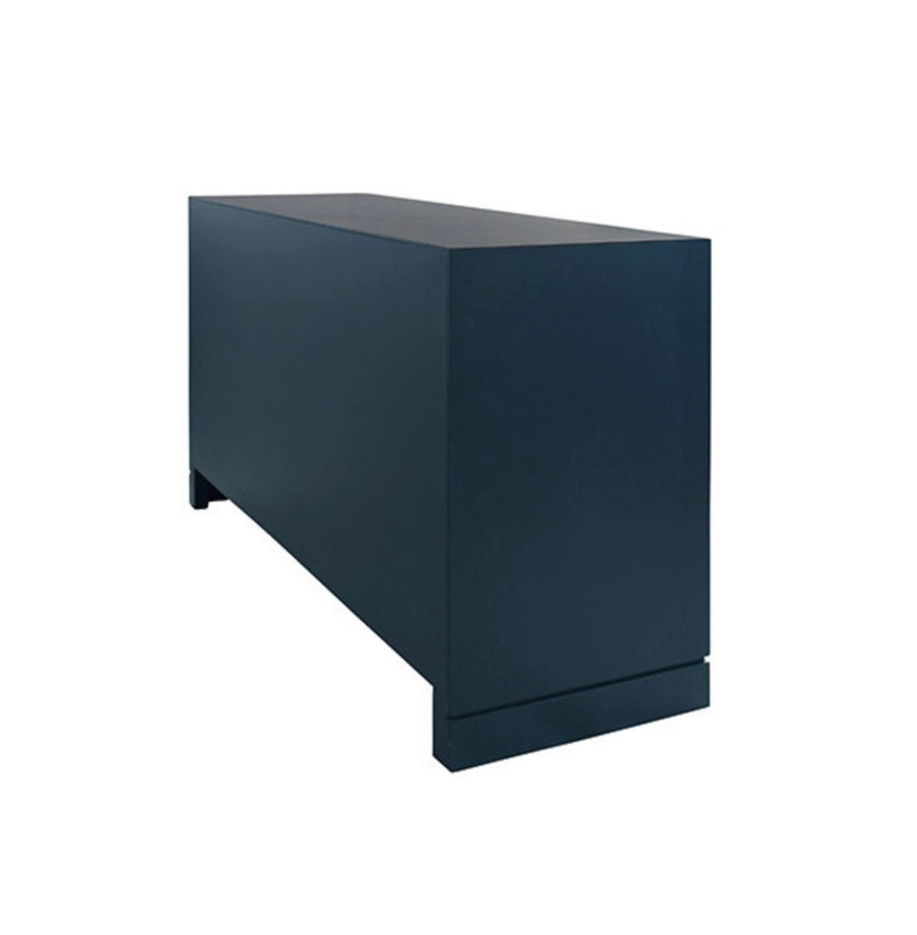Worlds Away Claire Navy Cabinet with Cane Doors