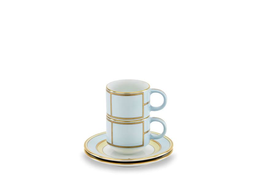 Ginori Diva Espresso Set for Two - Celeste