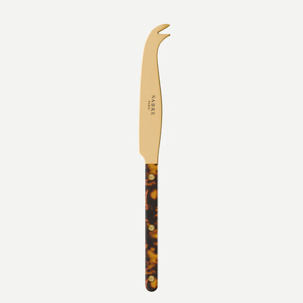 Sabre Bistrot Gold color Tortoise Cheese Knife Large, Faux Tortoise