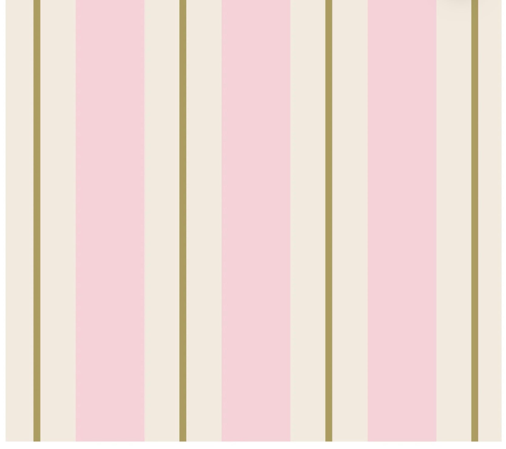 Hester & Cook Pink & Gold Awning Stripe Cocktail Napkins