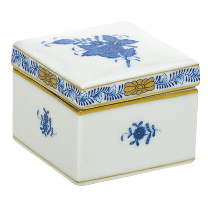 Herend Decorative Chinese Bouquet Square Box - Blue