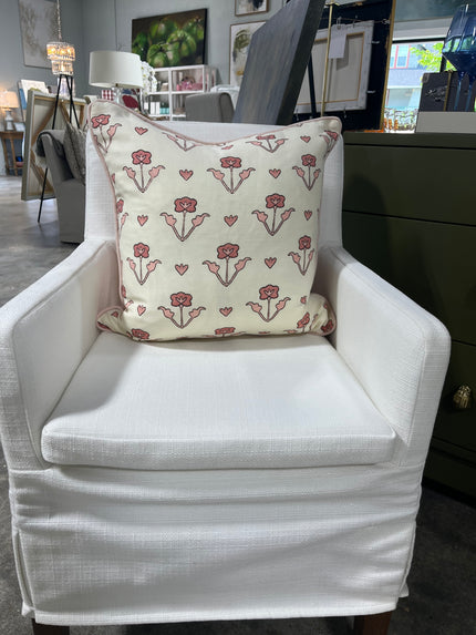 MCHI Designer Quadrille Clementine All Over Peach Pink Pillow