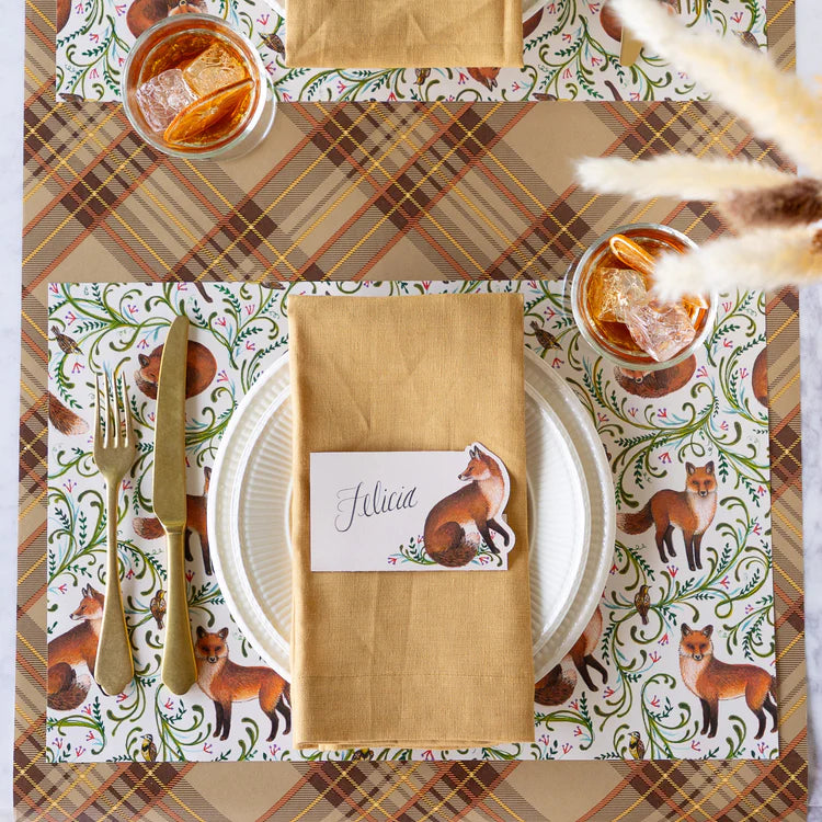 Hester & Cook Fanciful Foxes Paper Placemat