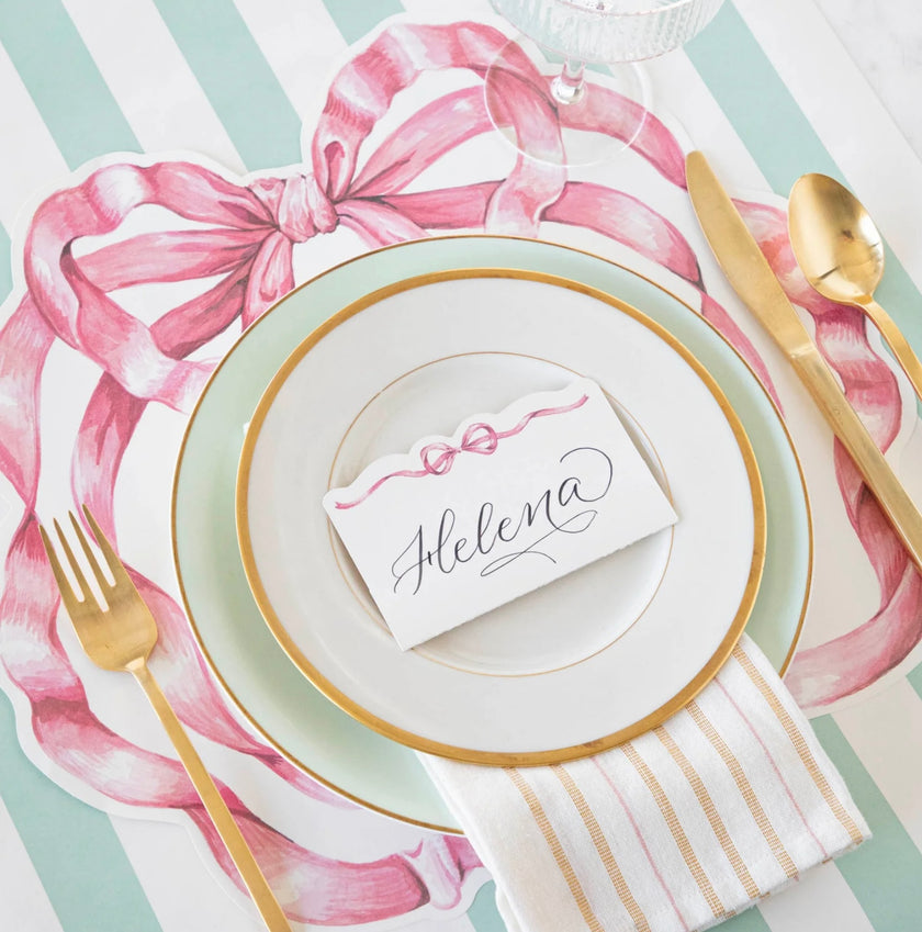 Hester & Cook Die-Cut Pink Bow Placemat