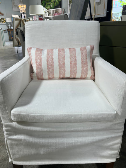 MCHI Designer Sister Parish Pink Dolly Stripe Lumbar Pillow