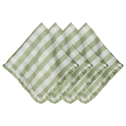 Juliska Gingham Ruffle S/4 Napkin - Seagrass