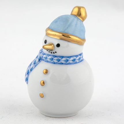 Herend Decorative Mini Snowman - Blue