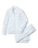 Petite Plume Women’s Long Pima Pajama Set - Periwinkle Stripe