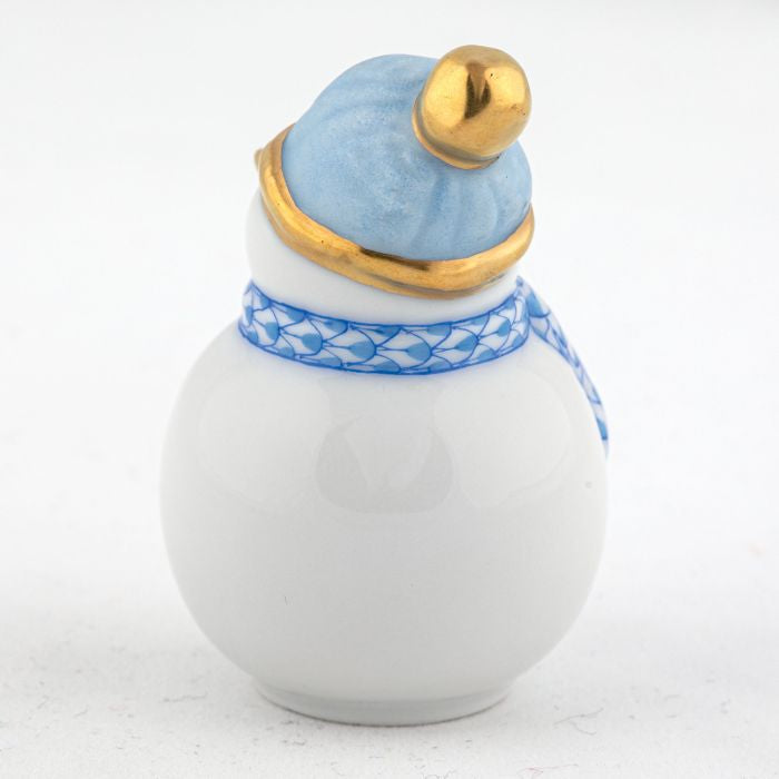 Herend Decorative Mini Snowman - Blue