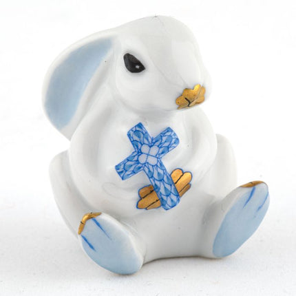 Herend Decorative Bunny with Cross - Blue