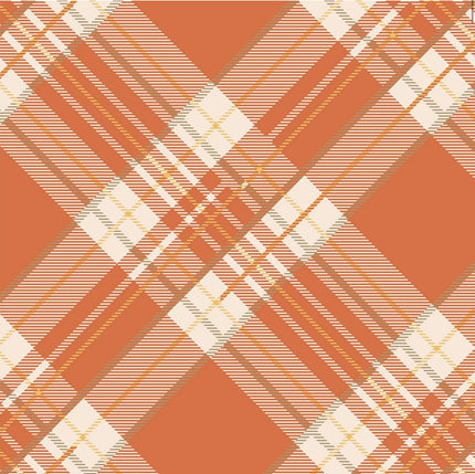 Hester & Cook Orange Plaid Paper Cocktail Napkins