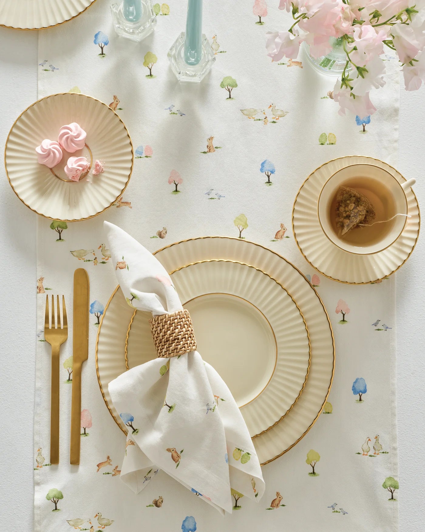 Petite Plume Easter Gardens Table Linen