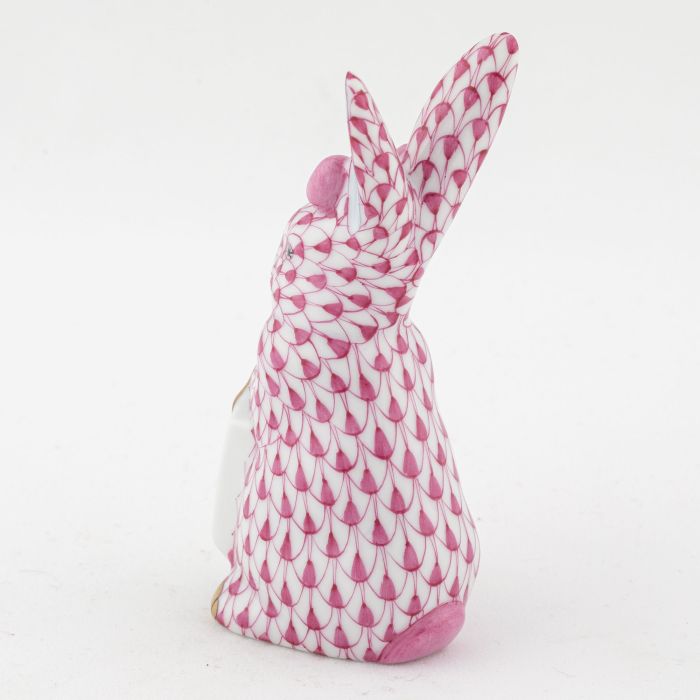 Herend Decorative Shopping Bunny - Raspberry