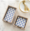 Hester & Cook Blue Lattice Cocktail Napkins