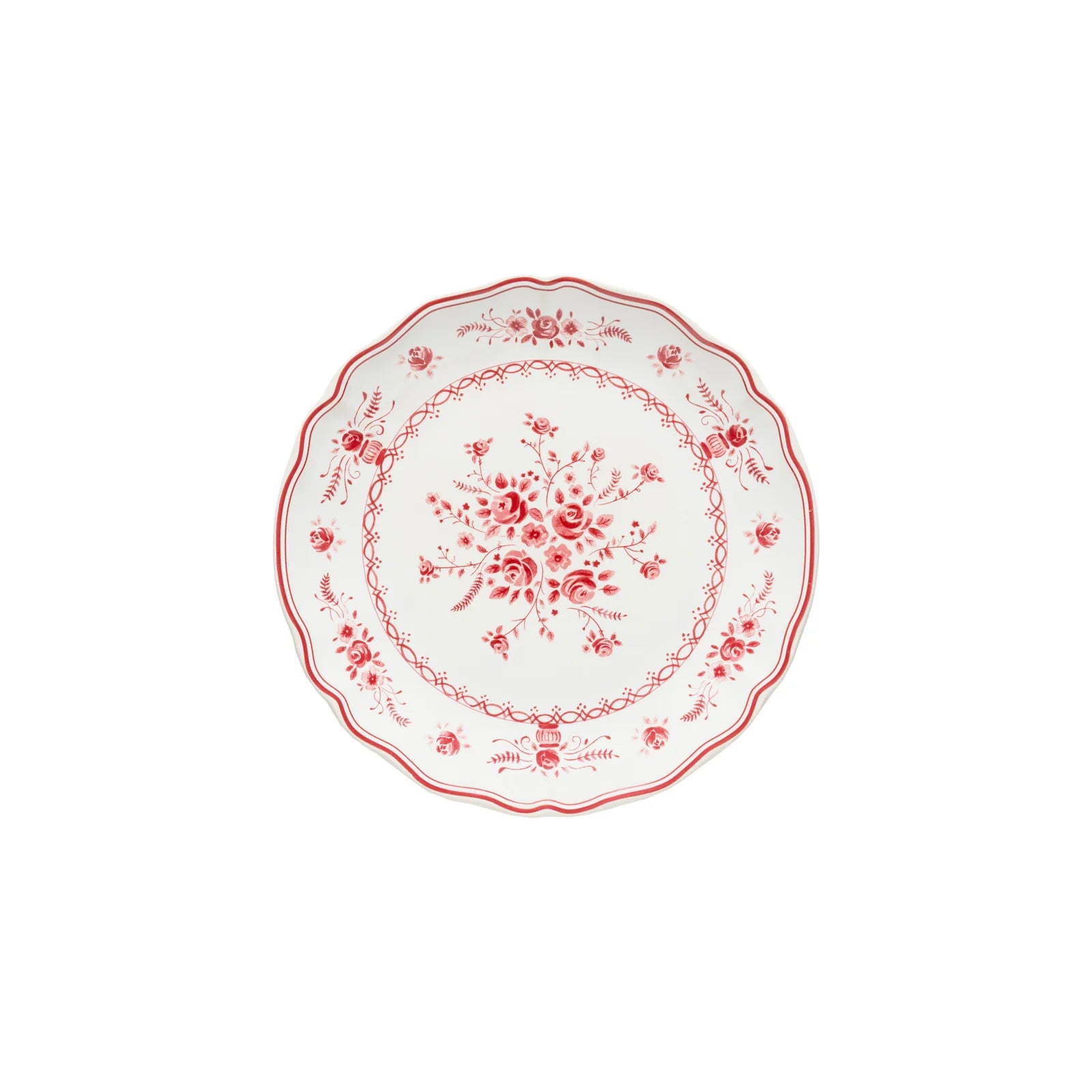 Costa Nova Vila Salad Plate - White/Red