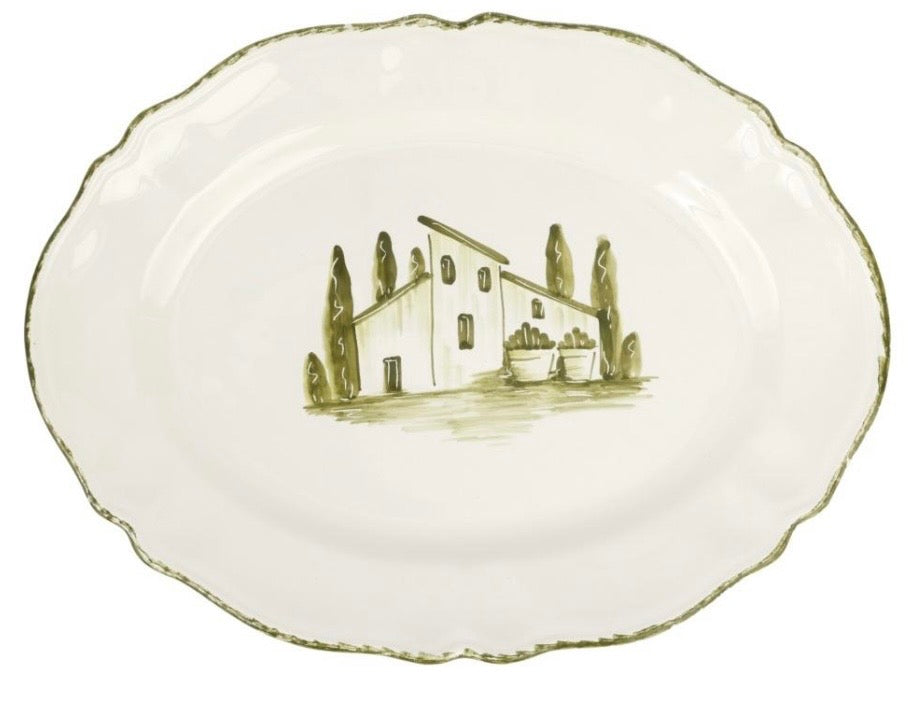 Vietri Borgo Verde Oval Platter