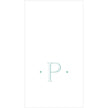 Caspari Antique Robin's Egg Single Initial Guest Towel Napkins - 24 Per Box