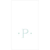 Caspari Antique Robin's Egg Single Initial Guest Towel Napkins - 24 Per Box