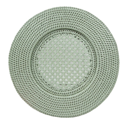 Caspari Rattan Charger - Green