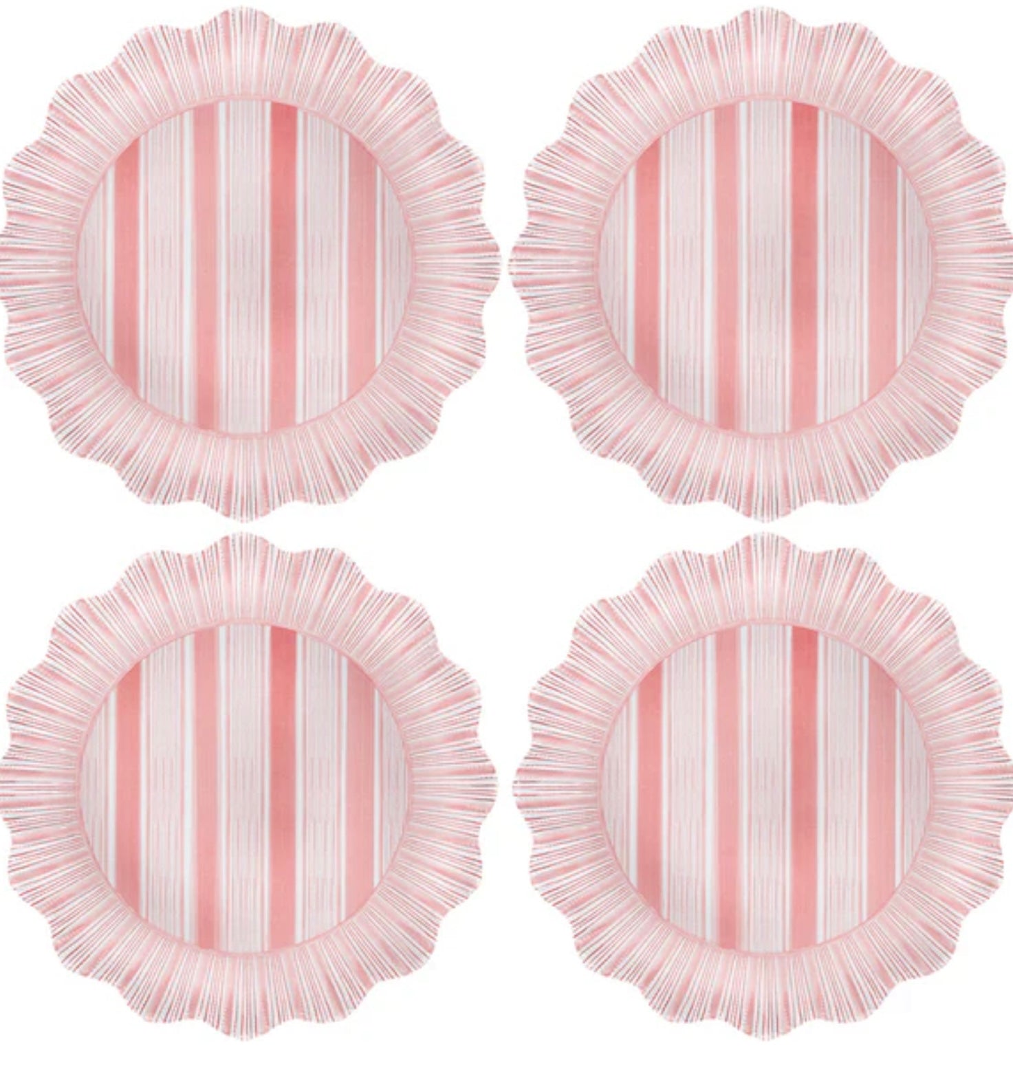 Juliska Coral Cabana Stripe Dinner Plate S/4 - Melamine
