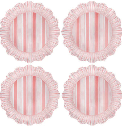 Juliska Coral Cabana Stripe Dinner Plate S/4 - Melamine