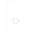 Caspari Antique Robin's Egg Single Initial Guest Towel Napkins - 24 Per Box