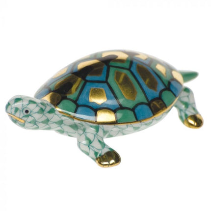 Herend Decorative Baby Turtle - Green