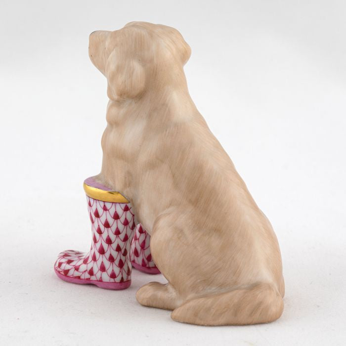 Herend Decorative Rainy Day Retriever - Raspberry