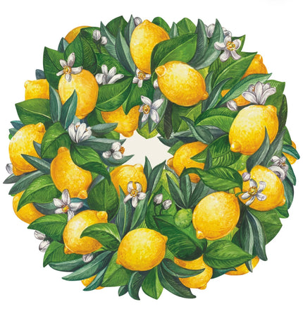 Hester & Cook Die-Cut Lemon Wreath Placemat