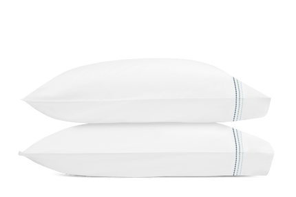Matouk Amara Triple Pearl Pillow Case Pair - Hazy Pool